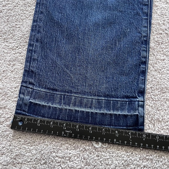 Madewell Emmett Wide-Leg Jeans Womens 28 Blue High Rise Raw Hem Cropped Denim - Picture 14 of 15